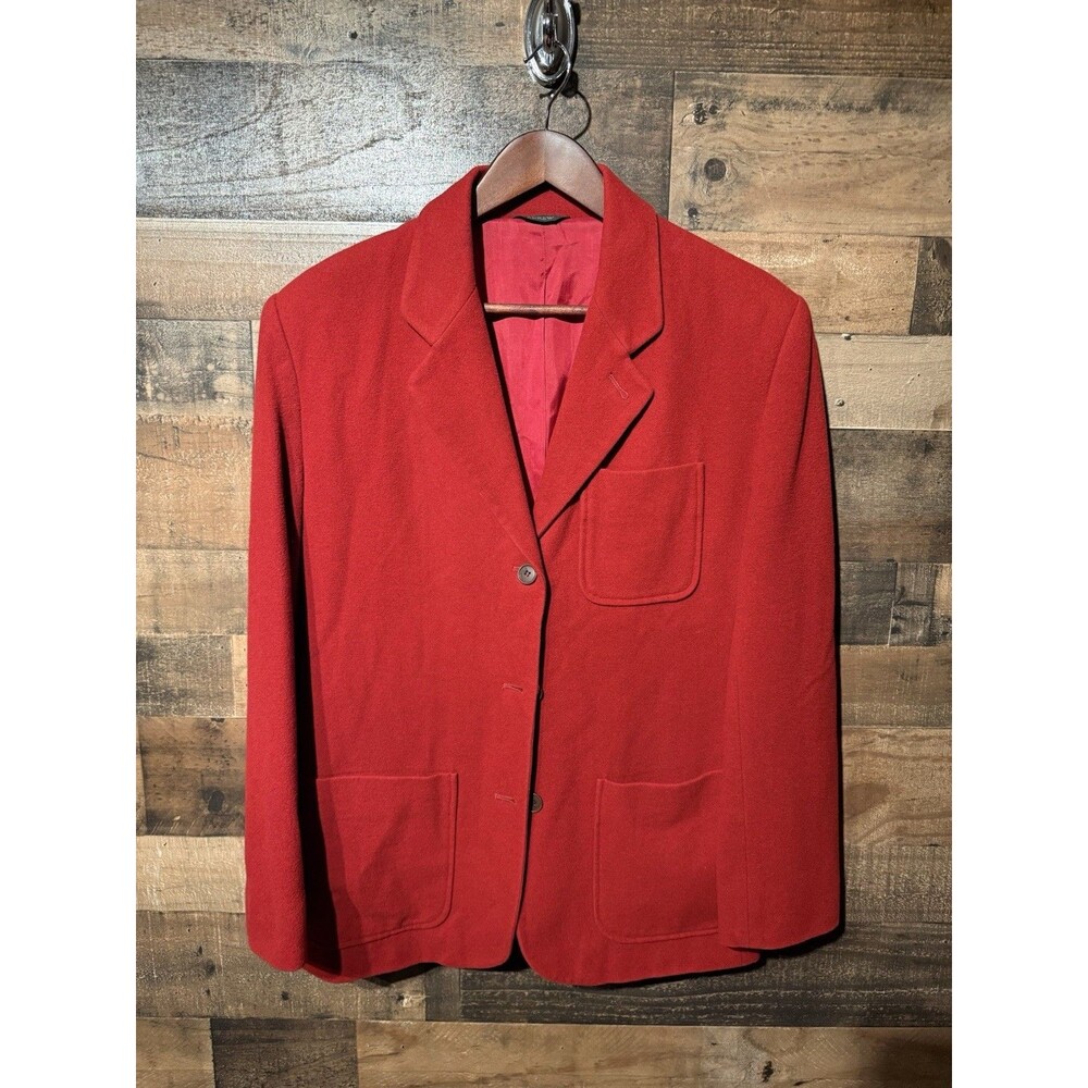 🔥Vintage J. Crew Green Label Womens Cashmere Wool Blazer Red 🔥RARE🌹S